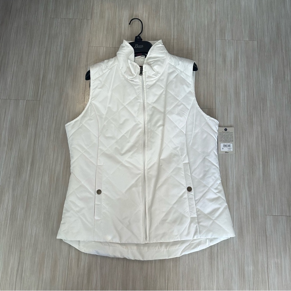 NWT G.H. Bass & Co. White Quilted Vest